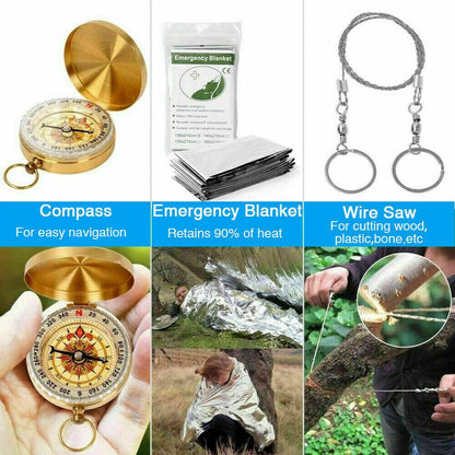 LovelyRLovely LovelyRLovely 14-In-1 Outdoor Emergency default LovelyRLovely 14-In-1 Outdoor Emergency Survival Kit