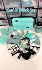 LovelyRLovely LovelyRLovely 18 PCS Teal And Black Keyc Sky Blue and Black LovelyRLovely 18 PCS Teal And Black Keychain Set