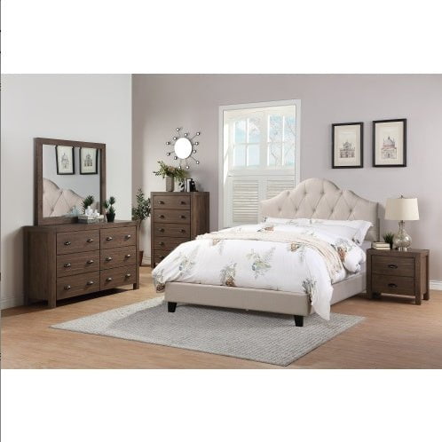 LovelyRLovely LovelyRLovely 1pc Queen Size Adjustable Light Brown LovelyRLovely 1pc Queen Size Adjustable HB Bedframe