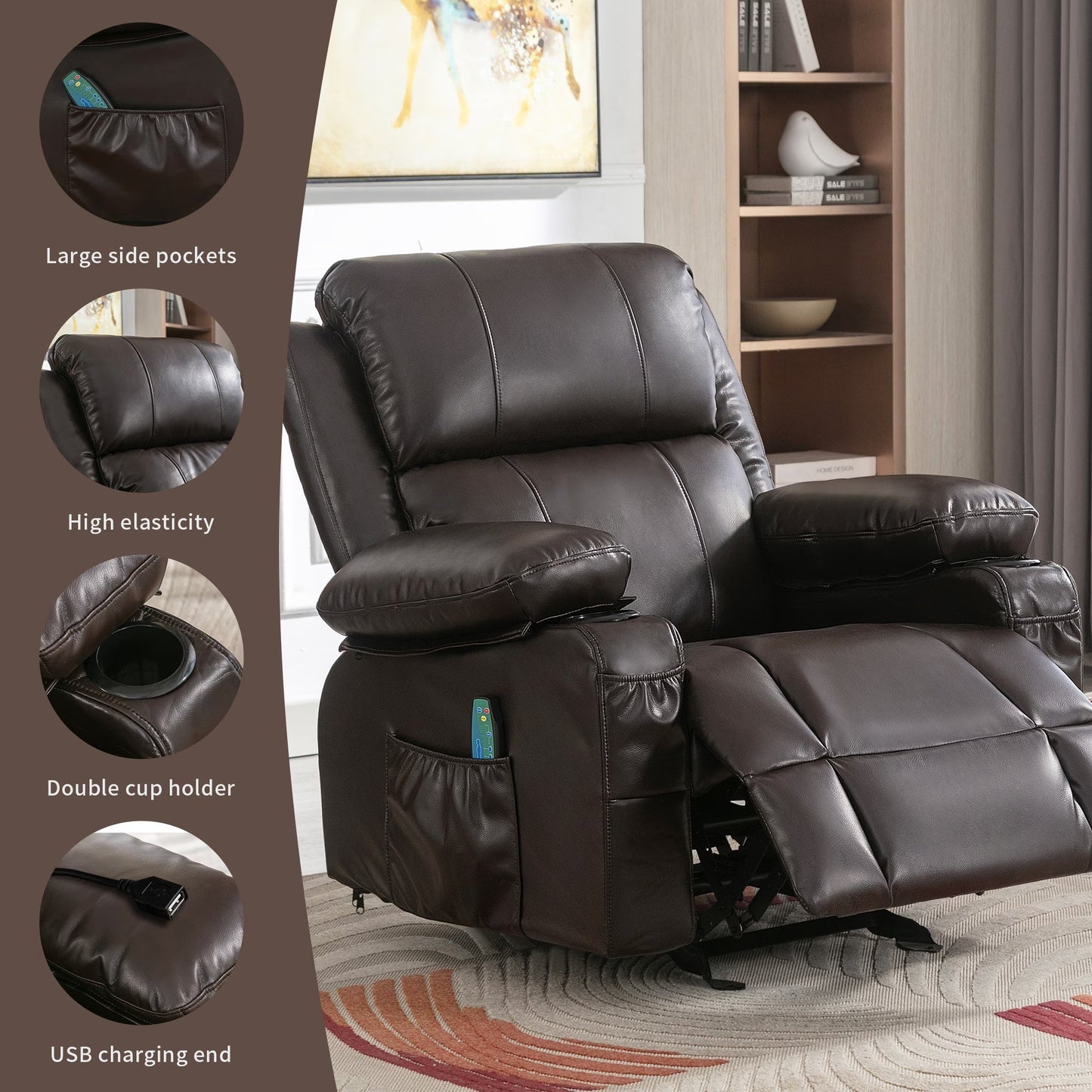 LovelyRLovely LovelyRLovely 2 Cup Holders Recliner Roc LovelyRLovely 2 Cup Holders Recliner Rocking Chair