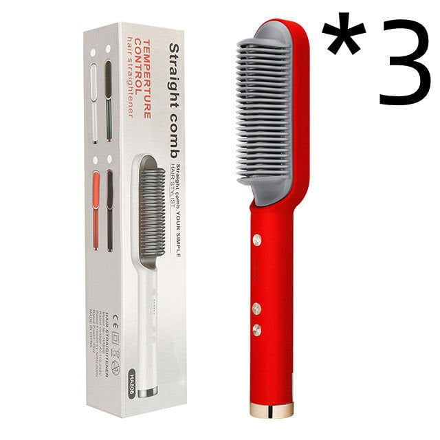 LovelyRLovely LovelyRLovely 2 In 1 Hair Straightener H 3pcs Red / US / With box LovelyRLovely 2in1 Hair Straightener Hot Comb