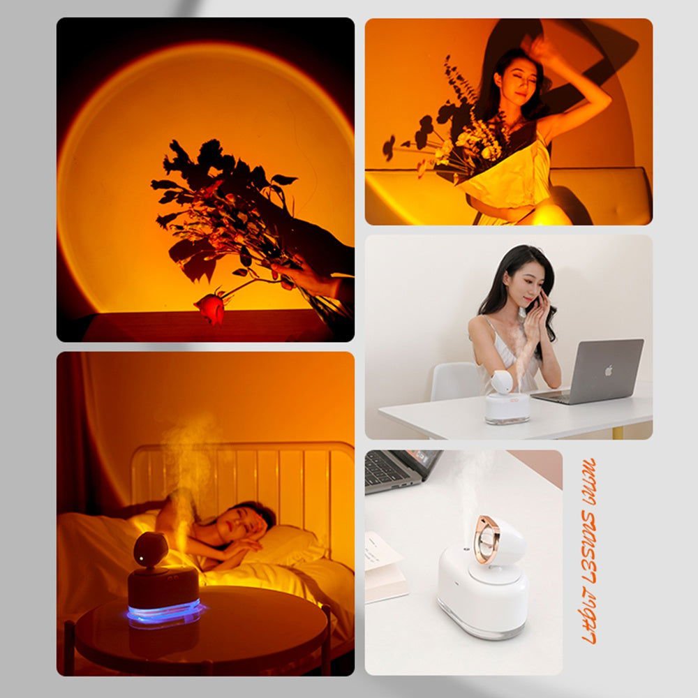 LovelyRLovely LovelyRLovely 2-In-1 Mini Wireless Sunse LovelyRLovely 2-In-1 Mini Wireless Sunset Lamp Humidifier