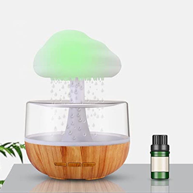 LovelyRLovely LovelyRLovely 2-in-1 Rain Cloud Aromathe Wood grain LovelyRLovely 2-in-1 Rain Cloud Aromatherapy Diffuser Lamp