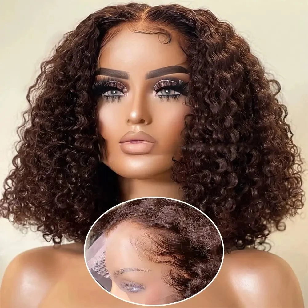 LovelyRLovely LovelyRLovely 200% Density Water Wave Bob Wig 200 Density / 13x4 Lace Wig / 12INCHES LovelyRLovely 200% Density Water Wave Bob Wig