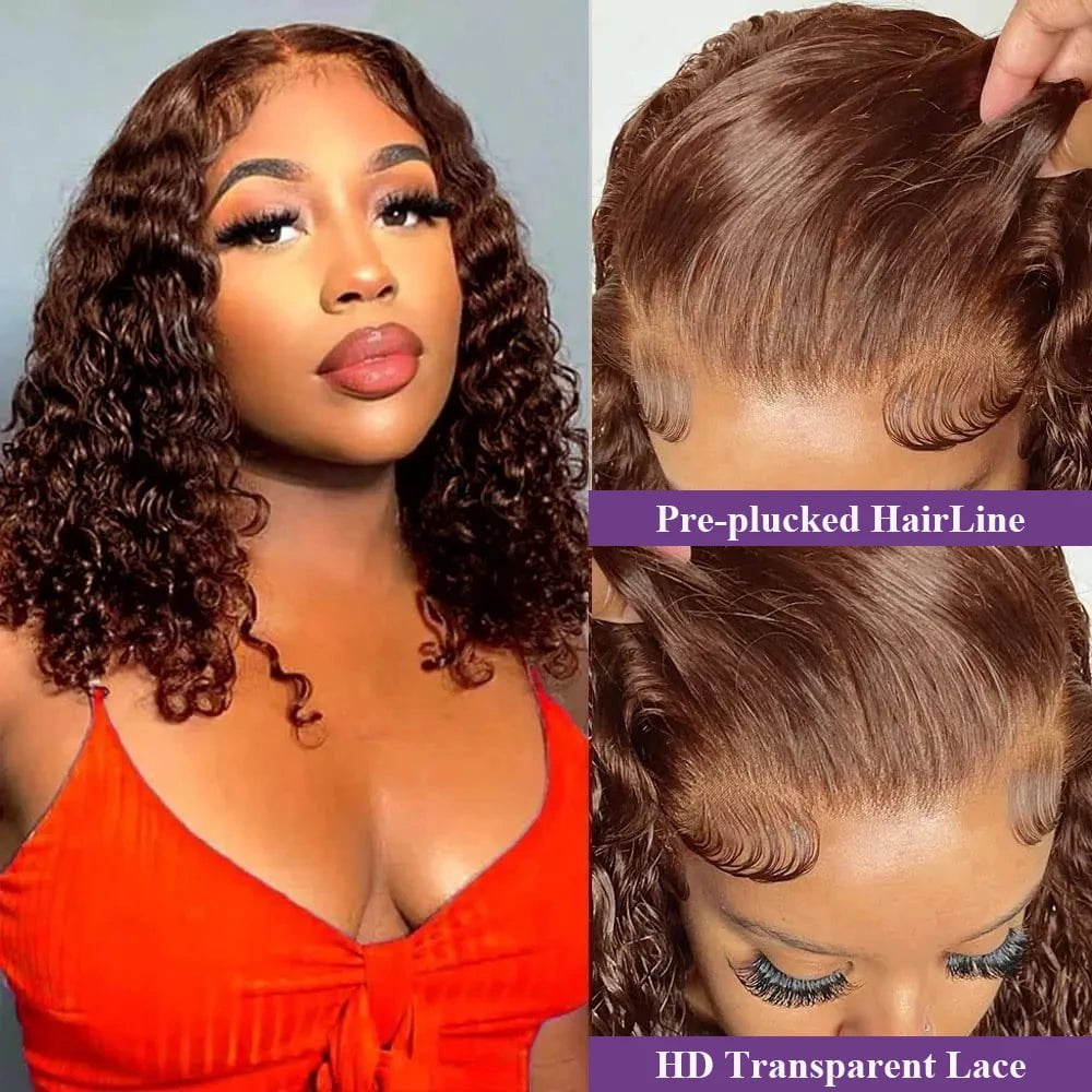 LovelyRLovely LovelyRLovely 200% Density Water Wave Bob Wig LovelyRLovely 200% Density Water Wave Bob Wig