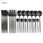 LovelyRLovely LovelyRLovely 24pcs Luxury Cutlery Set Full black / Without box LovelyRLovely 24pcs Luxury Cutlery Set