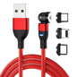 LovelyRLovely LovelyRLovely 3-1 540 Degree Blind Suct 0.5M line Android Apple TC / Red LovelyRLovely 3 In 1 540 Degree Blind Suction Round Magnetic Charging Cable