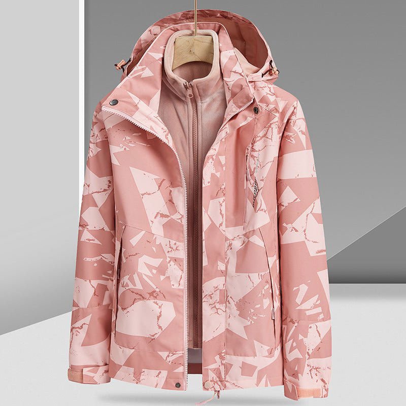 LovelyRLovely LovelyRLovely 3-in1 Removable Faux Mink Female Coral Pink / 3XL LovelyRLovely 3-in1 Removable Faux Mink Fur Camouflage Jacket