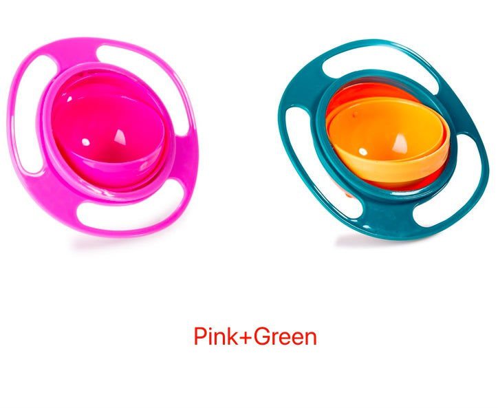 LovelyRLovely LovelyRLovely 360 Rotating Spill-proof B Green Pink / 2pc LovelyRLovely 360 Rotating Spill-proof Bowl