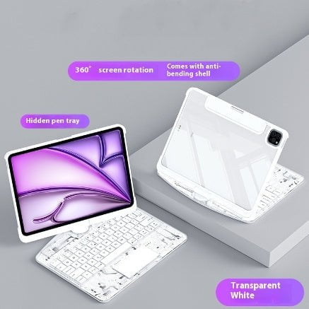 LovelyRLovely LovelyRLovely 360 Smart Trackpad Bluetoo Transparent White / 10.2 Inches LovelyRLovely 360 Smart Trackpad Bluetooth Keyboard Case