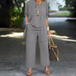 LovelyRLovely LovelyRLovely 3pcs Cardigan Jacket Wide Gray / L LovelyRLovely 3pcs Cardigan Jacket Wide Leg Pants Suit