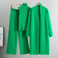 LovelyRLovely LovelyRLovely 3pcs Women's Knitted Vest Green / Free Size LovelyRLovely 3pcs Women's Knitted Vest Cardigan And Pants Set