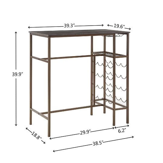 LovelyRLovely LovelyRLovely 3ps Bar Kitchen Dining Roo Antique BronzeMDFMetal LovelyRLovely 3ps Bar Kitchen Dining Room Set