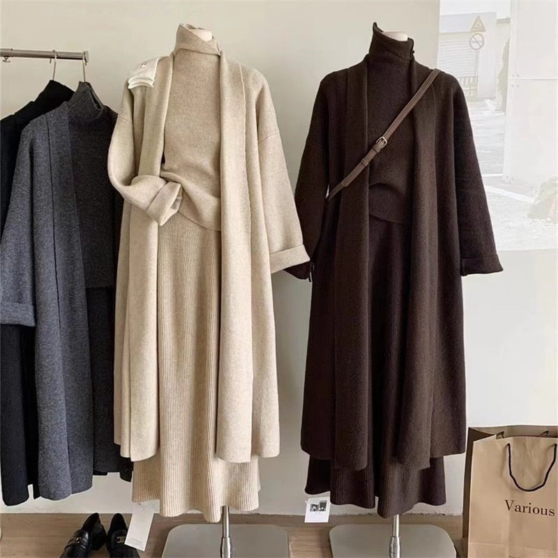 LovelyRLovely LovelyRLovely 3ps Turtleneck Half-length LovelyRLovely 3ps Turtleneck Half-length Skirt Suit