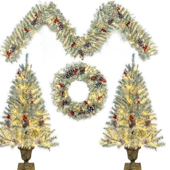 LovelyRLovely LovelyRLovely 4-Piece Pre-lit Xmas Tree 4-Piece Pre-lit Xmas Tree Set