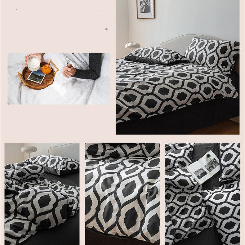 LovelyRLovely LovelyRLovely 4pcs Long-staple Cotton Di Love nest / 2.0m Plus Size LovelyRLovely 4pcs Long-staple Cotton Digital Printing Bedding Set