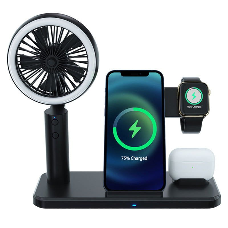 LovelyRLovely LovelyRLovely 5-in-1 Wireless Charger Wi LovelyRLovely 5-in-1 Wireless Charger With Bracket & Small Fan