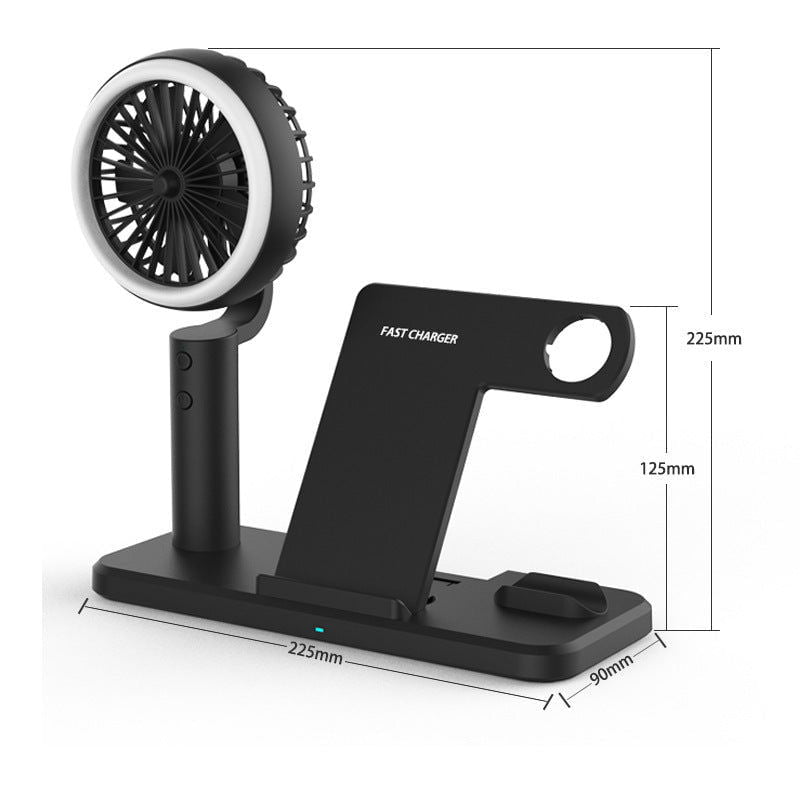 LovelyRLovely LovelyRLovely 5-in-1 Wireless Charger Wi LovelyRLovely 5-in-1 Wireless Charger With Bracket & Small Fan