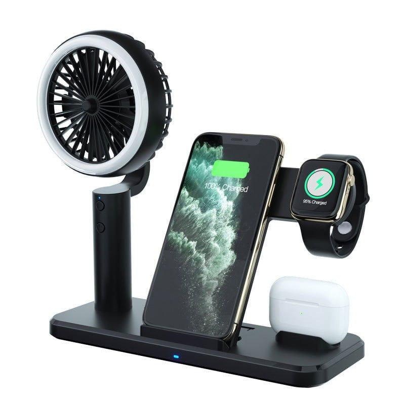 LovelyRLovely LovelyRLovely 5-in-1 Wireless Charger Wi LovelyRLovely 5-in-1 Wireless Charger With Bracket & Small Fan