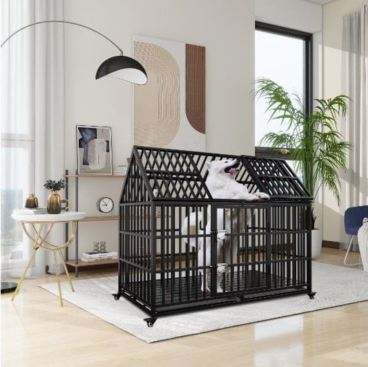 LovelyRLovely LovelyRLovely 54inch Heavy Duty Dog Kenn BlackSteel54 LovelyRLovely 54inch Heavy Duty Dog Kennel