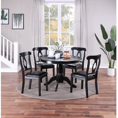 LovelyRLovely LovelyRLovely 5pc Classic Design Dining Black LovelyRLovely 5pc Classic Design Dining Room Set