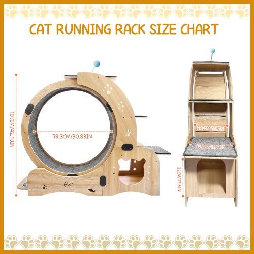 LovelyRLovely LovelyRLovely 6-in-1 Cat Fitness Wheel Natural wood LovelyRLovely 6-in-1 Cat Fitness Wheel