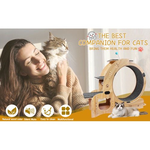 LovelyRLovely LovelyRLovely 6-in-1 Cat Fitness Wheel Natural wood LovelyRLovely 6-in-1 Cat Fitness Wheel