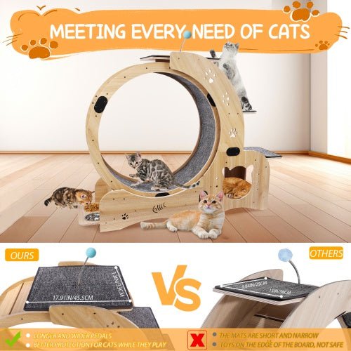 LovelyRLovely LovelyRLovely 6-in-1 Cat Fitness Wheel Natural wood LovelyRLovely 6-in-1 Cat Fitness Wheel