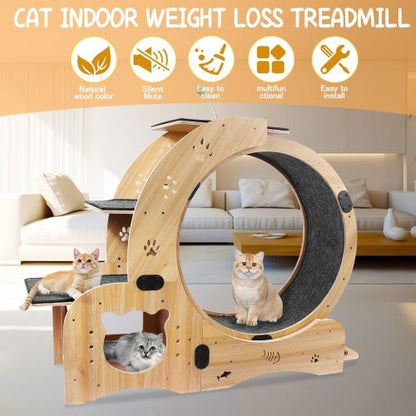 LovelyRLovely LovelyRLovely 6-in-1 Cat Fitness Wheel Natural wood LovelyRLovely 6-in-1 Cat Fitness Wheel