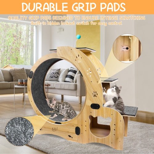 LovelyRLovely LovelyRLovely 6-in-1 Cat Fitness Wheel Natural wood LovelyRLovely 6-in-1 Cat Fitness Wheel