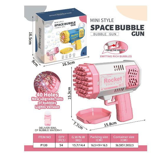 LovelyRLovely LovelyRLovely 69 Holes Bubble Gun Pink LovelyRLovely 69 Holes Bubble Gun