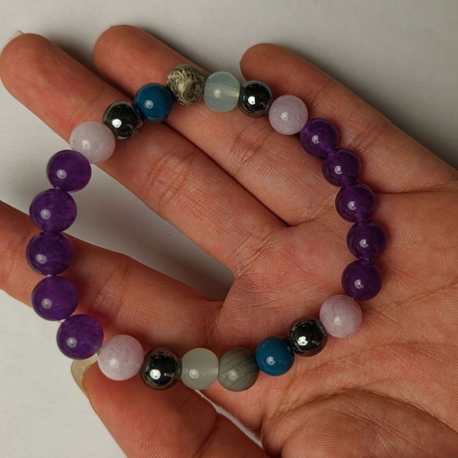 LovelyRLovely LovelyRLovely 8mm Natural Stone Healing Purple LovelyRLovely 8mm Natural Stone Healing Bracelet