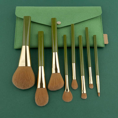 LovelyRLovely LovelyRLovely 8pcs Green Shimmering Brus Green LovelyRLovely 8pcs Green Shimmering Brushes Set