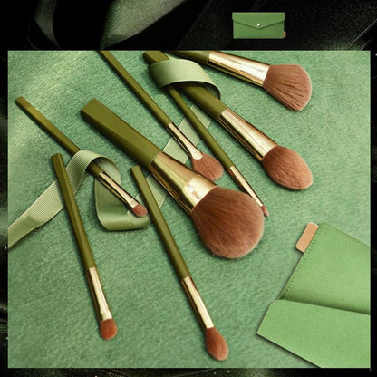 LovelyRLovely LovelyRLovely 8pcs Green Shimmering Brus Green LovelyRLovely 8pcs Green Shimmering Brushes Set