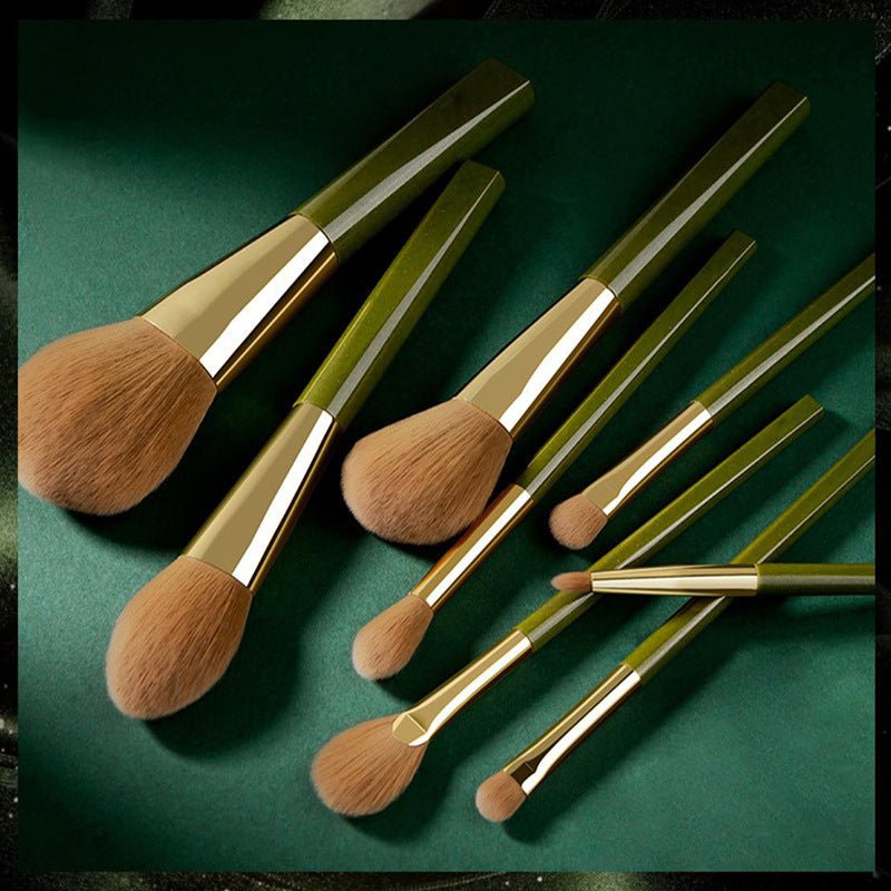 LovelyRLovely LovelyRLovely 8pcs Green Shimmering Brus Green LovelyRLovely 8pcs Green Shimmering Brushes Set