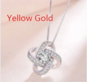 LovelyRLovely LovelyRLovely 925 Sterling Silver AAA Z Yellowgold55cm LovelyRLovely 925 Sterling Silver  AAA Zircon Mosaic Necklace & Pendant