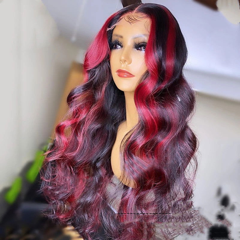 LovelyRLovely LovelyRLovely 99j Burgundy Highlight Hum LovelyRLovely 99j Burgundy Highlight Human Hair Wig