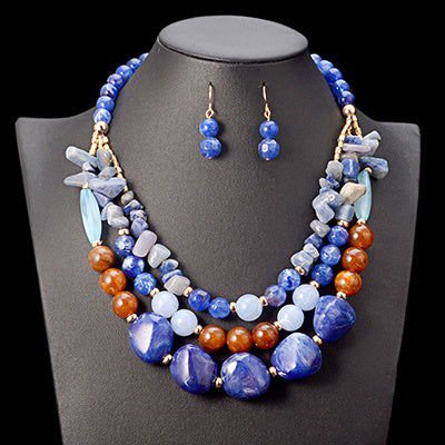 LovelyRLovely LovelyRLovely Accessories African Beads Blue LovelyRLovely Accessories African Beads Jewellery Set