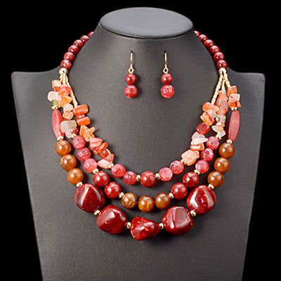 LovelyRLovely LovelyRLovely Accessories African Beads Red LovelyRLovely Accessories African Beads Jewellery Set