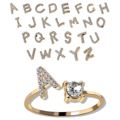 LovelyRLovely LovelyRLovely Adjustable 26 Initial Lett LovelyRLovely Adjustable 26 Initial Letter Ring