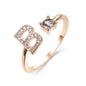 LovelyRLovely LovelyRLovely Adjustable 26 Initial Lett Rose gold / B LovelyRLovely Adjustable 26 Initial Letter Ring