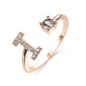 LovelyRLovely LovelyRLovely Adjustable 26 Initial Lett Rose gold / I LovelyRLovely Adjustable 26 Initial Letter Ring