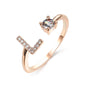 LovelyRLovely LovelyRLovely Adjustable 26 Initial Lett Rose gold / L LovelyRLovely Adjustable 26 Initial Letter Ring