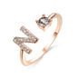 LovelyRLovely LovelyRLovely Adjustable 26 Initial Lett Rose gold / N LovelyRLovely Adjustable 26 Initial Letter Ring