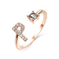 LovelyRLovely LovelyRLovely Adjustable 26 Initial Lett Rose gold / P LovelyRLovely Adjustable 26 Initial Letter Ring