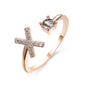 LovelyRLovely LovelyRLovely Adjustable 26 Initial Lett Rose gold / X LovelyRLovely Adjustable 26 Initial Letter Ring