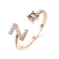 LovelyRLovely LovelyRLovely Adjustable 26 Initial Lett Rose gold / Z LovelyRLovely Adjustable 26 Initial Letter Ring