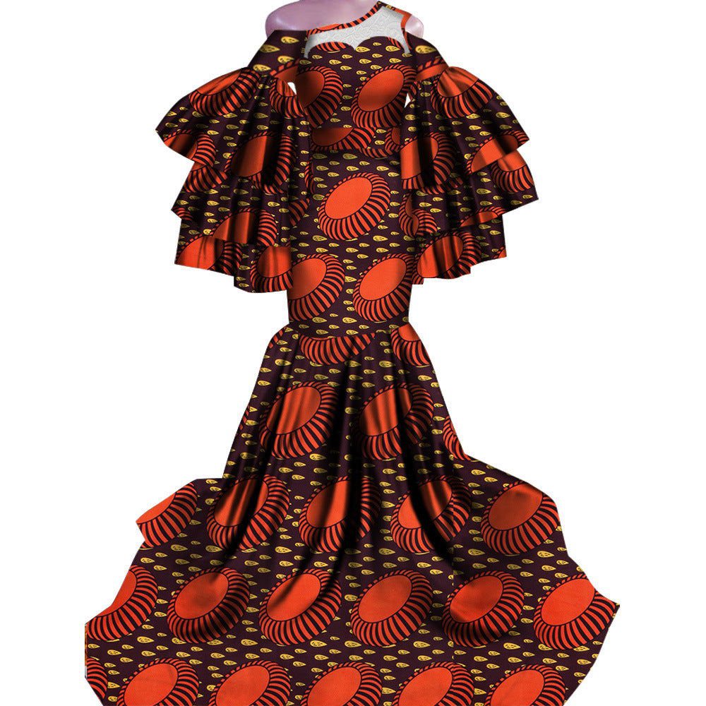 LovelyRLovely LovelyRLovely African Print Traditional Style13 / 2XL LovelyRLovely African Print Traditional Fishtail Floor-length Gown