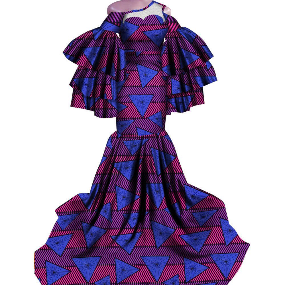 LovelyRLovely LovelyRLovely African Print Traditional Style18 / 2XL LovelyRLovely African Print Traditional Fishtail Floor-length Gown