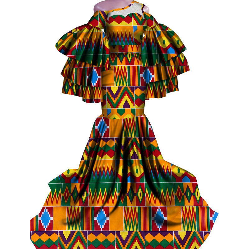 LovelyRLovely LovelyRLovely African Print Traditional Style5 / 2XL LovelyRLovely African Print Traditional Fishtail Floor-length Dress